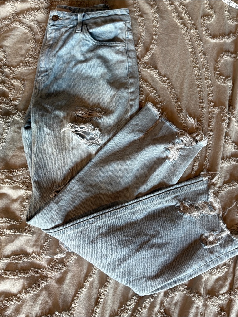 Flying Monkey Light Wash Distressed Ankle Jeans